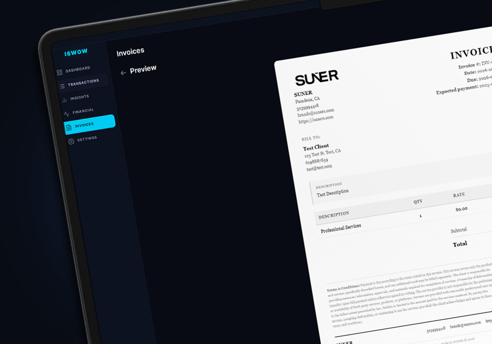 ISWOW Professional Invoice Generator